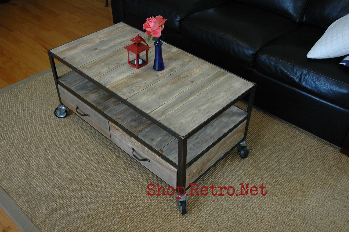 Vintage Arizona Vintage Industrial Inspired Apartment Size Coffee Table