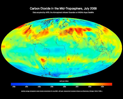 AIRS image of global carbon dioxide transport AIRS image of global carbon dioxide transport