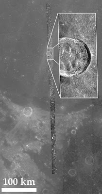 Radar Strip Showing Crater Bessel Radar Strip Showing Crater Bessel