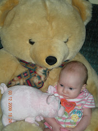 Here I am with my big bear and my little pig.  12Mar2009