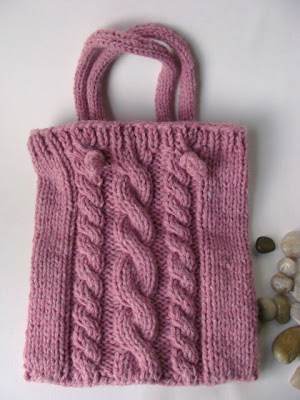 Free Knitting Pattern 80396AD Cable Bag : Lion Brand Yarn Company
