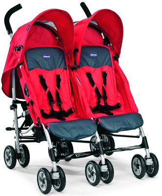 chicco double stroller red