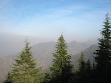 The peaks of the Himalayas seen clear