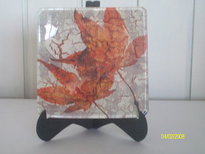 plato decoupage en vidrio