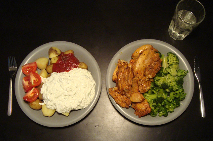 Chicken, Broccoli, Potatoes with extras