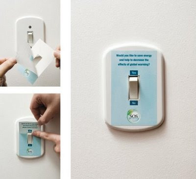 Publicidad hasta en el interruptor de la luz