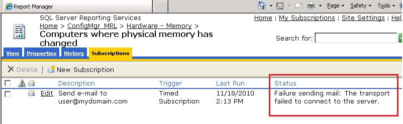 configmgr tips and tricks failure sending mail the transport sending mail