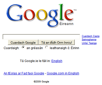 Bunleagan Gaeilge Google