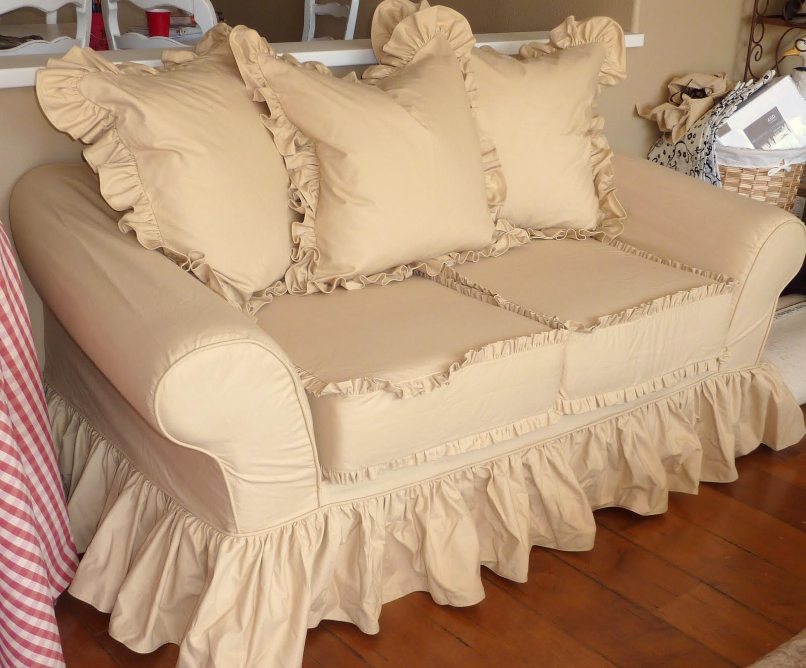 Cottage by Design with Trish Banner Super ruffly sofa slipcovers