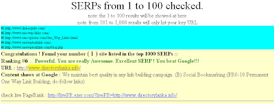 Tool use to find SERP