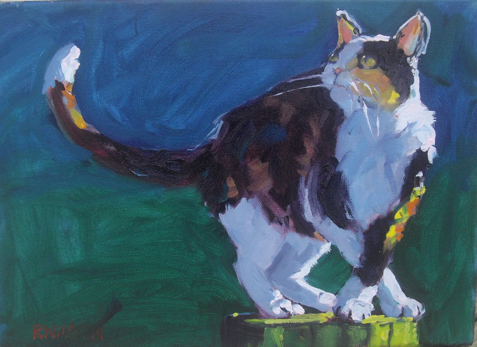 rick nilson s paintings cat on a stick sold