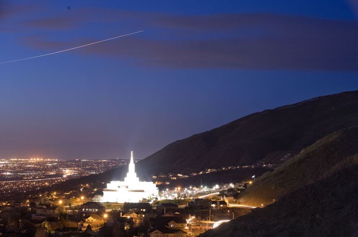 green mormon architect light pollution of bountiful temple in