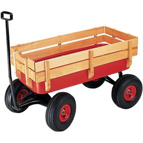 red wagons with wooden sides