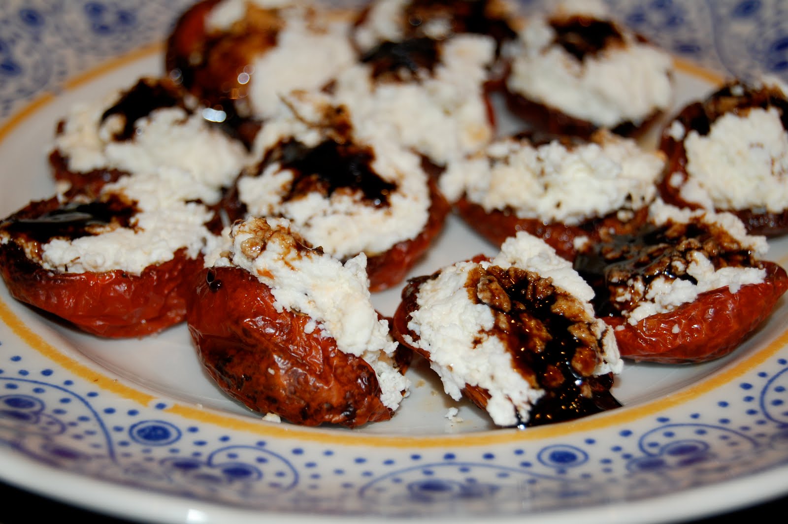 Living Lollie Roasted Tomatoes with Ricotta Cheese and Balsamic