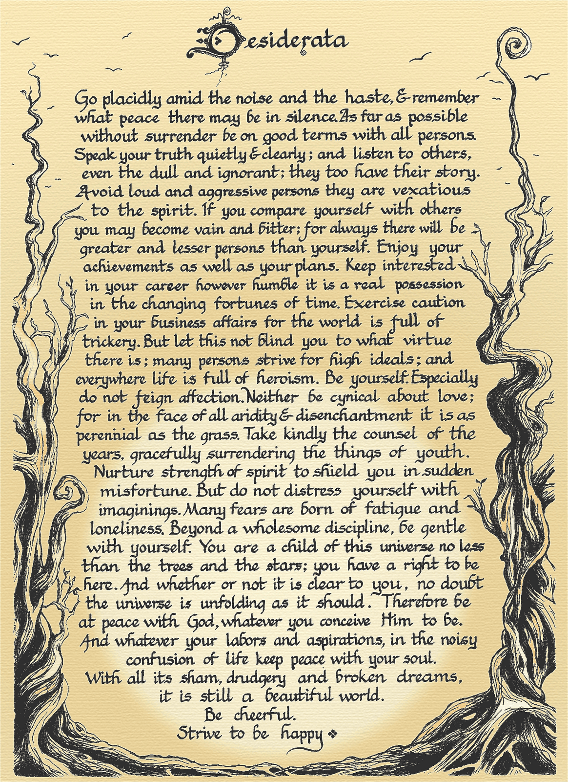 Impertinent image inside the desiderata poem printable Critical image throughout the desiderata poem printable