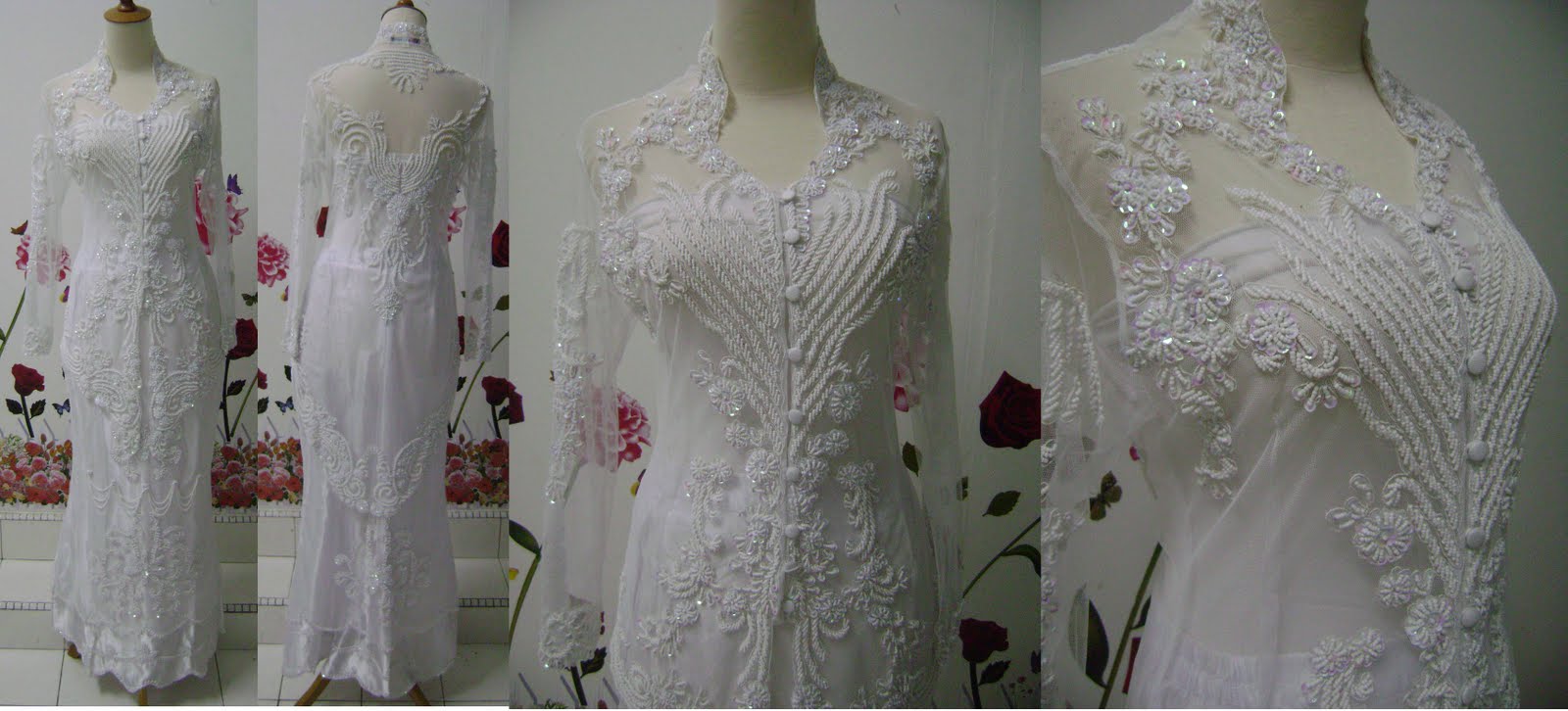 kebaya pernikahan simple warna putih