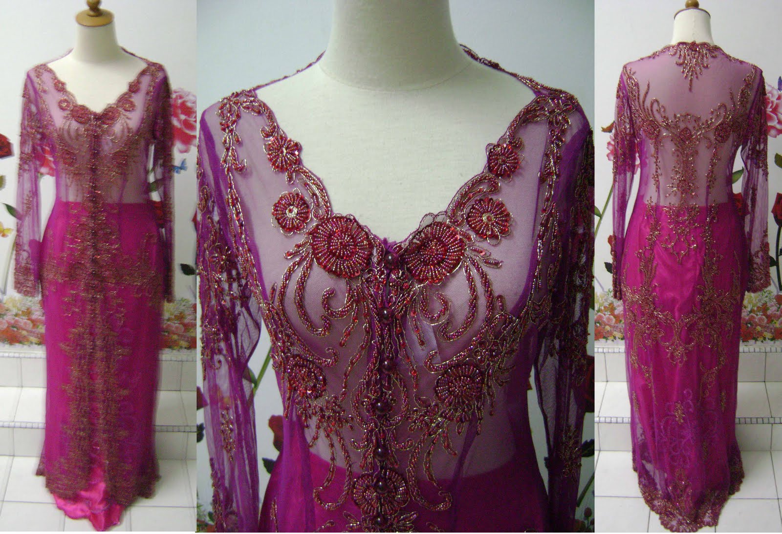 kebaya modern warna gelap