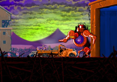 Sadly, the game doesn't let you stomp or kick with the robot.