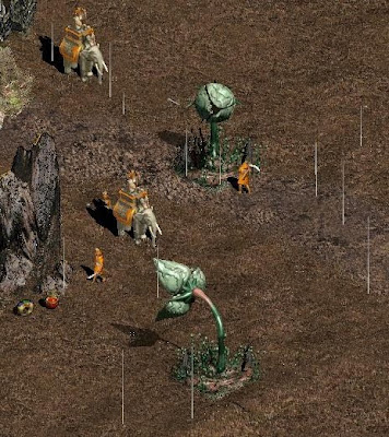 You can't really tell here, but Lishorrs can turn into trees when they aren't attacking.