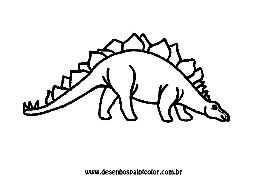 desenho para colorir para crianças, dinossauro em uma selva, de