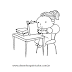 DESENHO DE MENINA ESTUDANDO PARA IMPRIMIR E COLORIR GRATUITAMENTE , DESENHO INFANTIL PARA PINTAR