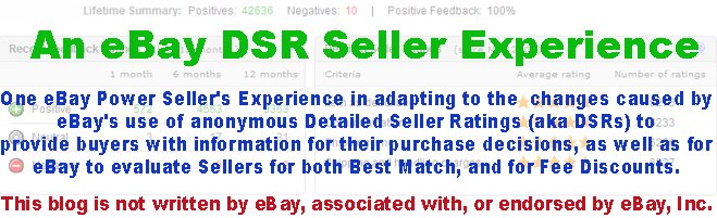 An eBay DSR Seller Experience