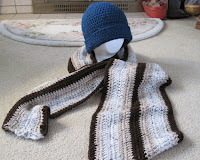 crocheted hat and scarf