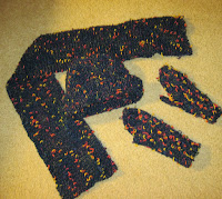 hat, scarf and mitten set hand knitted