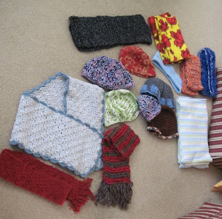scarves, hats, shawl