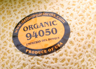 PLU sticker for organic melon