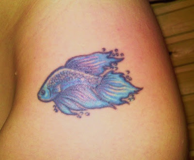 Japanese Blue Fish Tattoo Picture 1