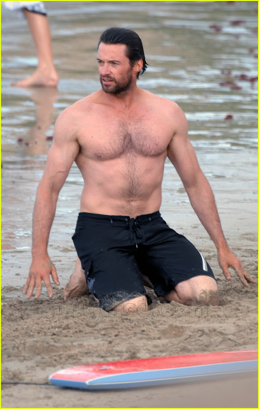 Hugh Jackman Shirtless Swimming FAMOUS HOT GUYS