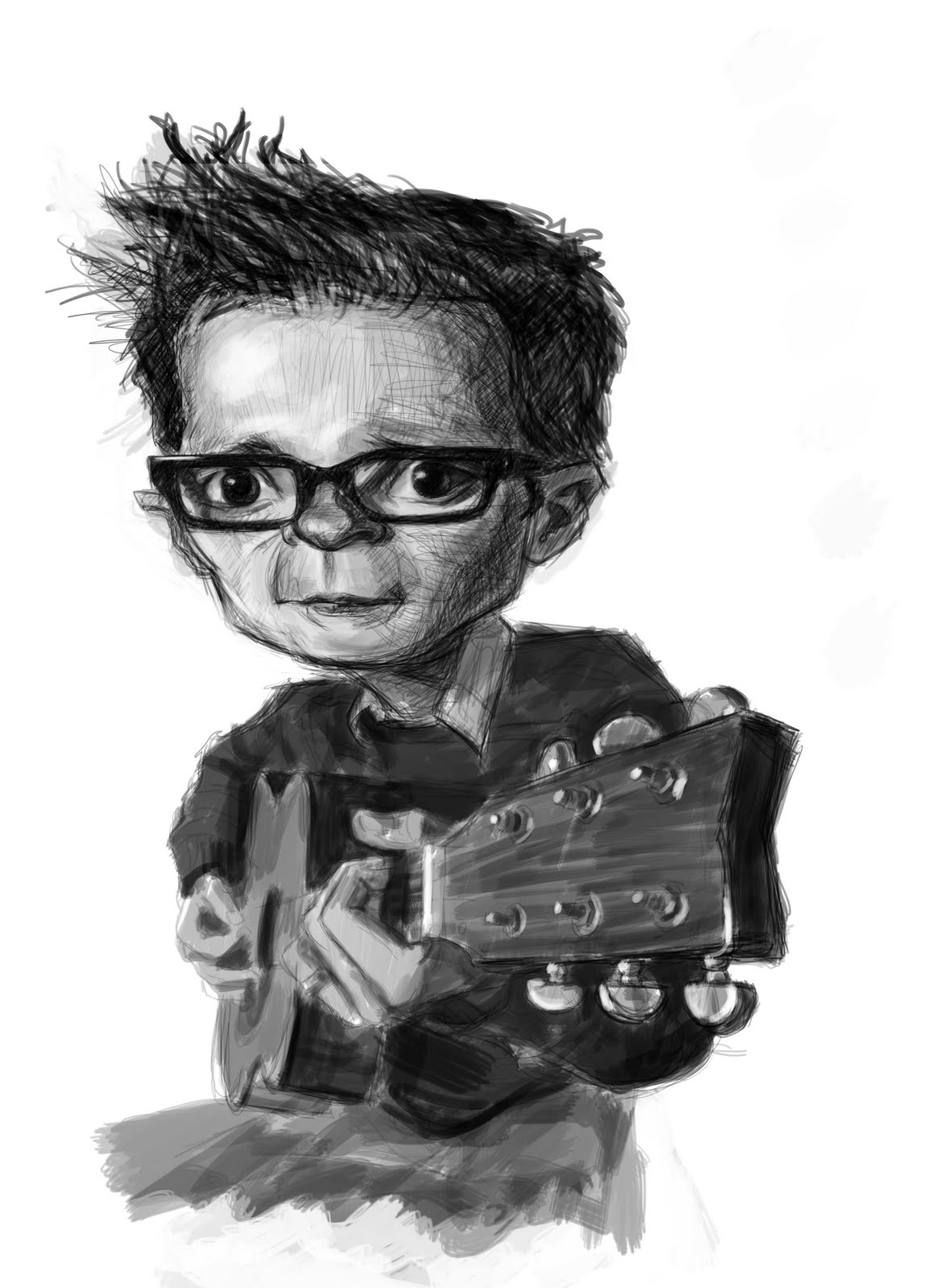 Dustin illustration rivers cuomo sketch with value