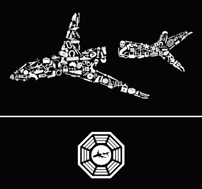 Threadless - Lost Themed T-Shirt 108 Objects from Flight 815