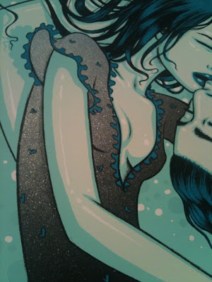 Damon, Carlton and a Polar Bear Lost Season 6 Screen Print #6 - Jin & Sun by Tara McPherson Metallic Inks Close-up