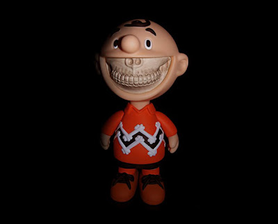 ZacPac Exclusive Charlie GRIN Vinyl Figure Orange Shirt Colorway by Ron English