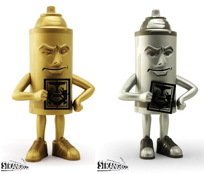 STRANGEco x Obey Giant Mr. Spray by Shepard Fairey - The Gold Obey Giant Special Edition Mr. Spray & The Silver STRANGEco Special Edition Mr. Spray
