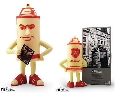 STRANGEco x Obey Giant Red Mr. Spray Vinyl Figure by Shepard Fairey