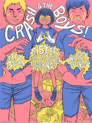 San Diego Comic-Con 2010 Exclusive Scott Pilgrim Screen Print Series - Crash & The Boys by Hellen Jo