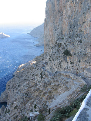 endless stairway to Hozoviotissa monastery