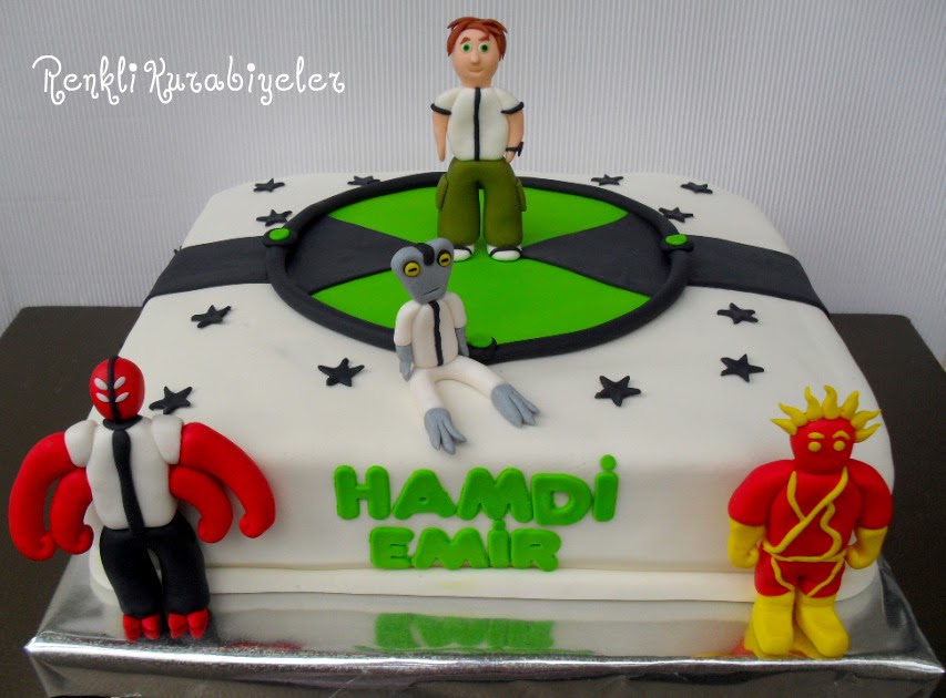 Renkli Kurabiyeler BEN 10 PASTA VE BEN 10, ÖRÜMCEK ADAM, HELLO KITTY