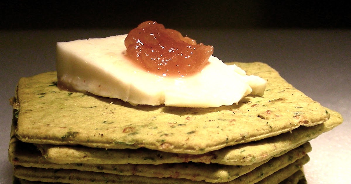 Chive Crackers with Brie and Chestnut Butter