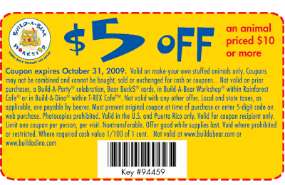 Build A Bear Online Coupons 2012