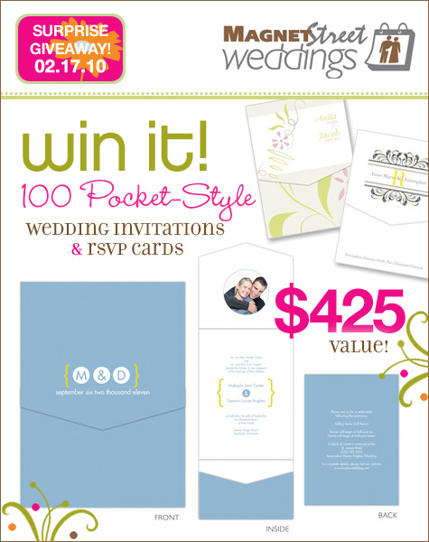 MagnetStreet Weddings is offering up a fantastic wedding invitation giveaway
