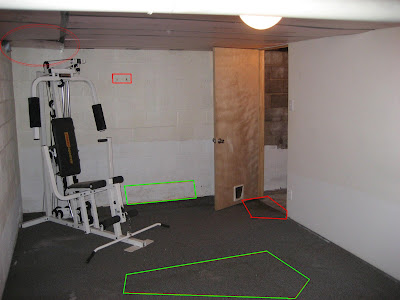 basement gym, basement finishing project