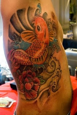 KOI on Ribs Tattoo Design