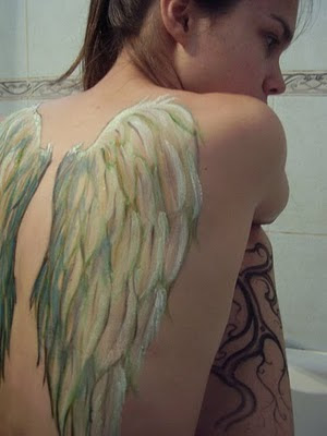 Wings Bird Body Painting for Girl