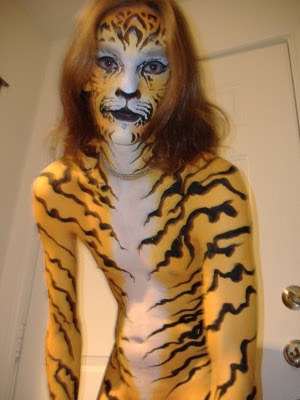 Tiger Body Painting in Sexy Girl