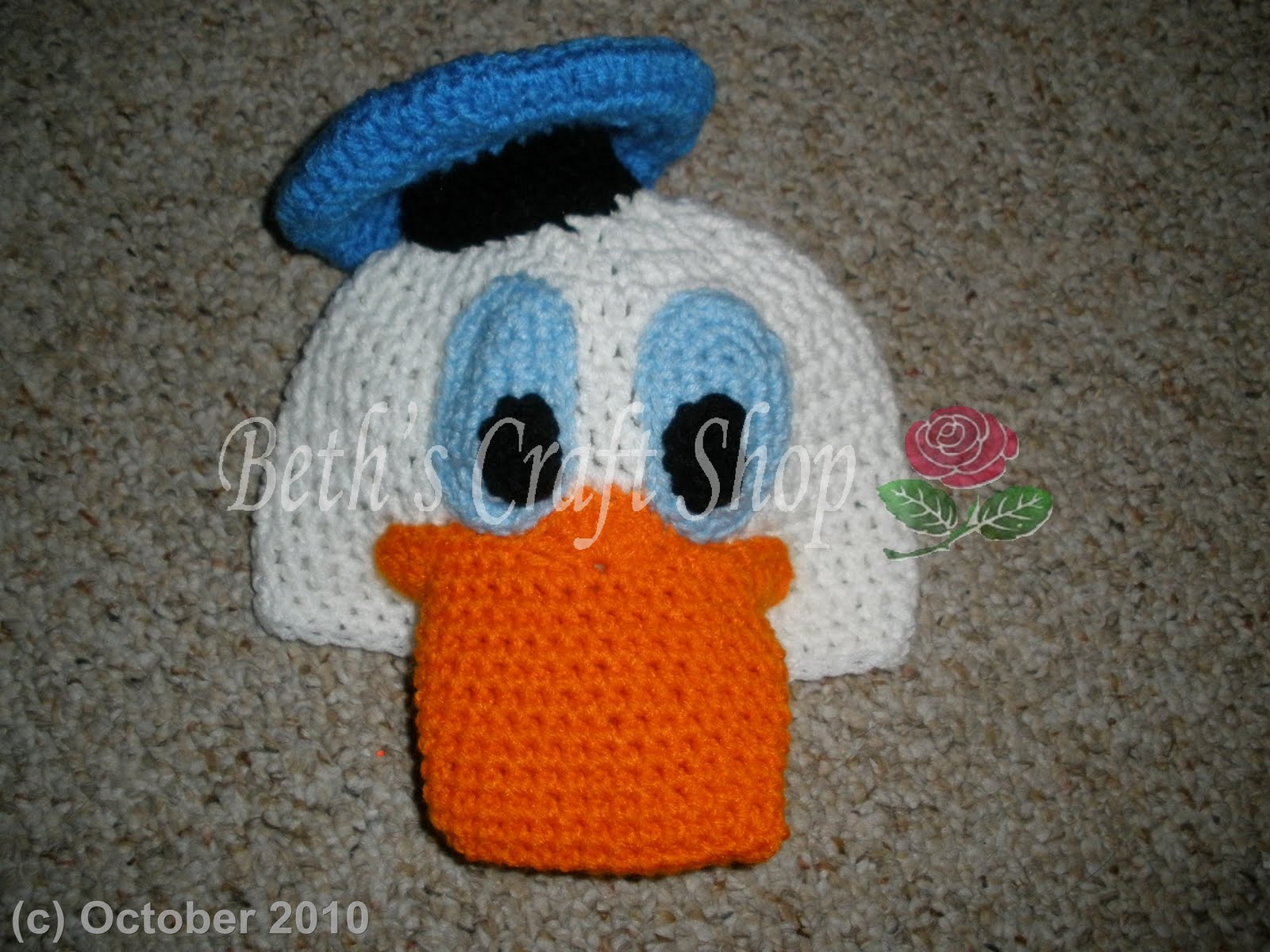 Beth's Craft Shop: Donald Duck Hat1600 x 1200