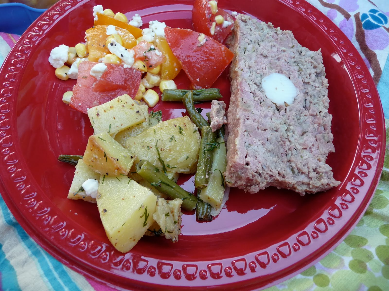 dinner party meat and potatoes, picnicstyle